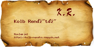 Kolb Renátó névjegykártya